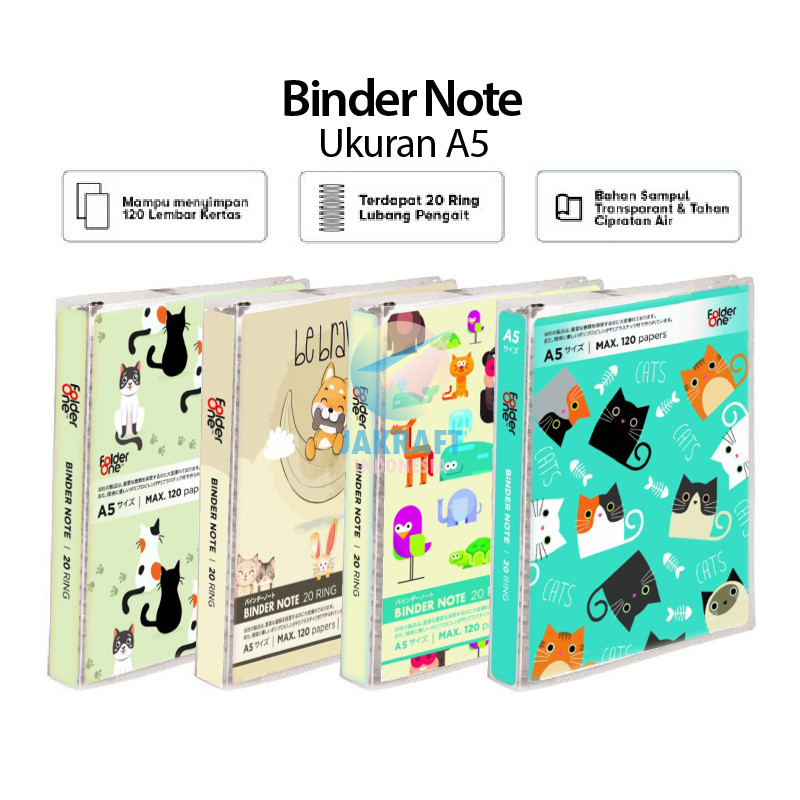 

(1 BIJI) Binder Note A5 FOLDER ONE BNO 100A Index Divider Pembatas Kertas Loose-Leaf