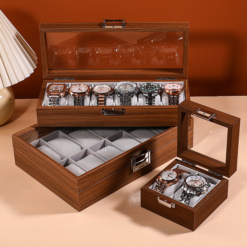 DELESYS New Walnut Wood Creative Watch Box Chinese Style Retro Wood Watch Display Box Large Capacity