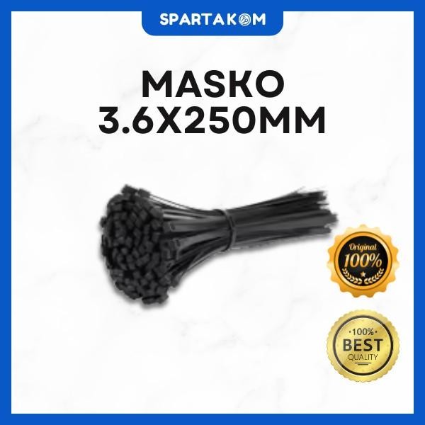

Kabel Ties Masko 3.6x250mm (25cm) Hitam 100 Pcs Nylon Cable Tie Pengikat Kabel Organizer