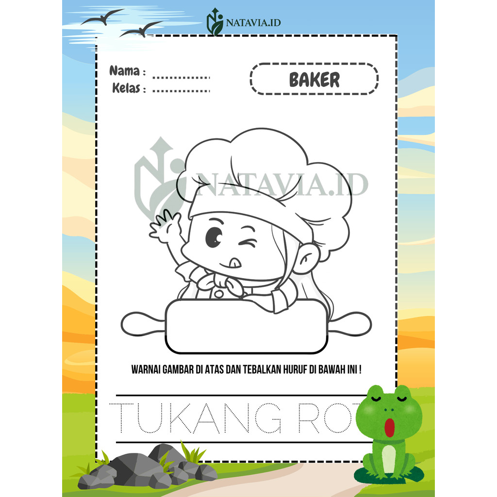 

50 Lembar Mewarnai Anak Lucu – Gambar Edukatif & Seru HVS Tebal A5 Tema Hewan, Buah, Sayur, Benda