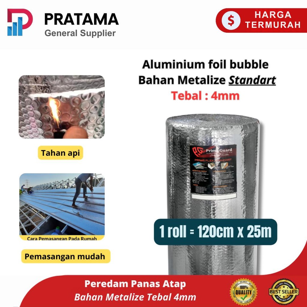 Peredam Panas Atap Rumah Aluminium foil bubble Metalize 1 Roll 1,2 x 25m Bubble Foil Insulation