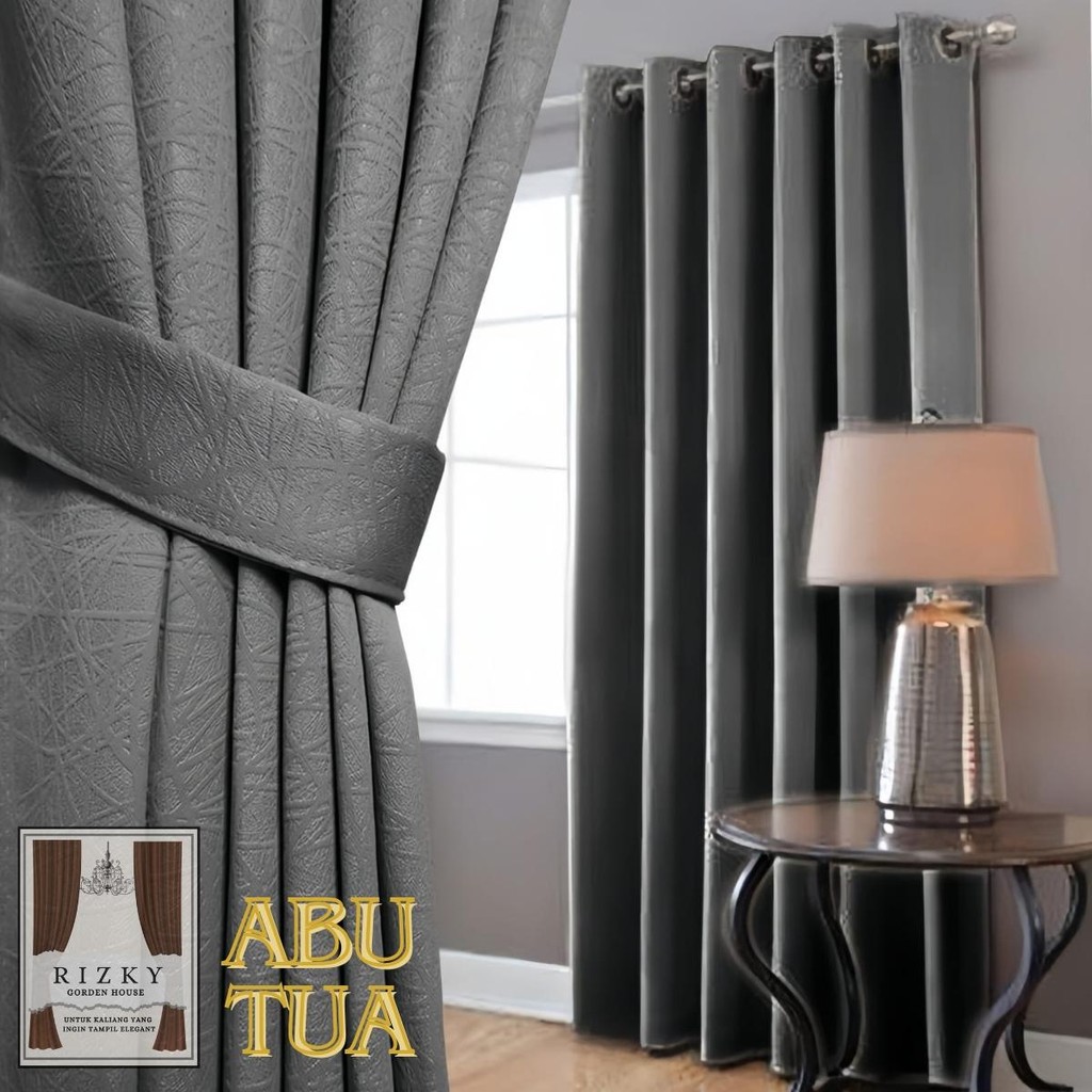 Gorden Jendela Minimalis warna abu tua | Gorden pintu dan jendela  | Gorden pintu kamar | Gorden jen