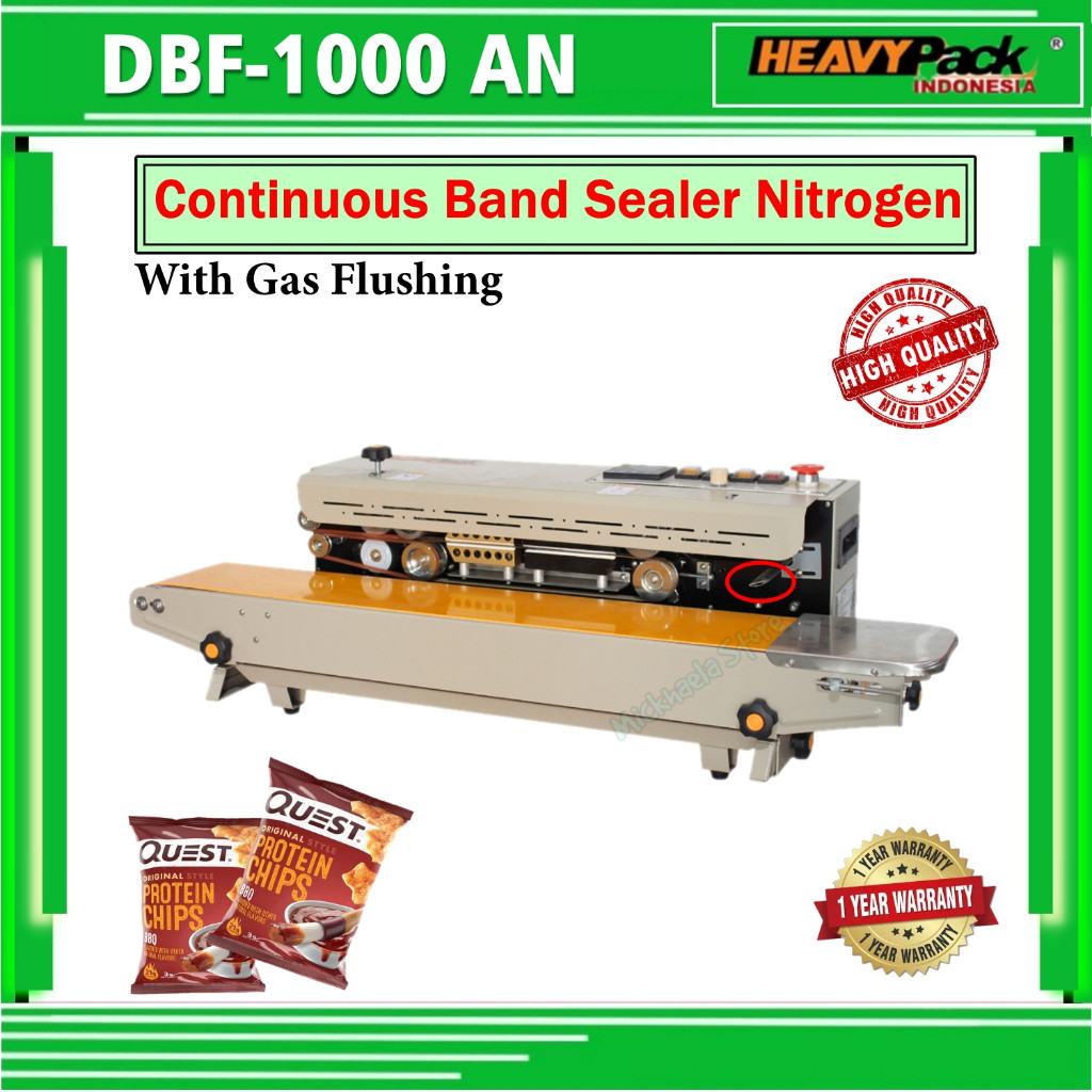 HEAVYPACK DBF-1000AN Continuous Band Sealer Mesin Seal Isi Gas Nitrogen
