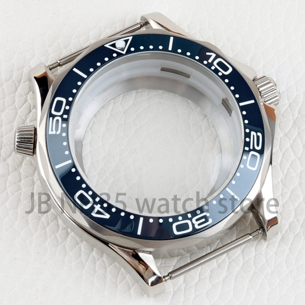 41mm Silver NH35 Watch Case Stainless Steel Fit Seiko NH35 NH36 Automatic Movement 31mm Dial Seamast