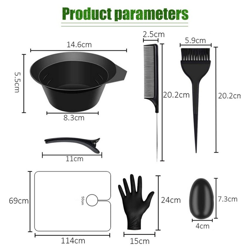 15PCS Alat Cat Semir Rambut Salon Profesional Paket Perlengkapan Cat Rambut Jepit Rambut Bebek Salon