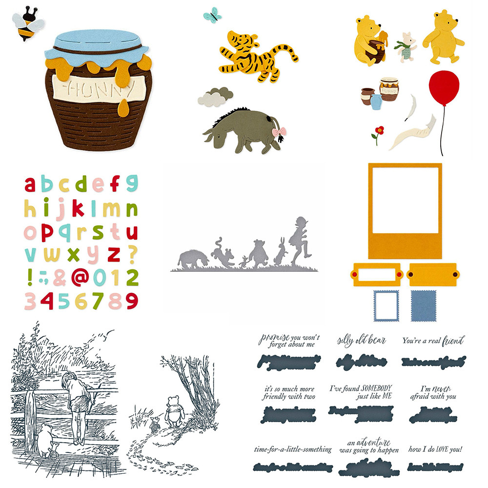 

2025 NEW Critter Honey Pot Metal Cutting Dies Alphabet Frame Diecut Sweet Words Clear Stamps for DIY Decor Paper Card Craft
