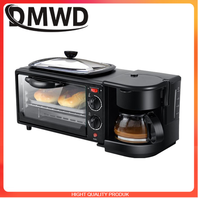 BEST QUALITY 110V/220V 3-in-1 Breakfast Machine Drip American Coffee Maker Cooker Teppanyaki Bread P