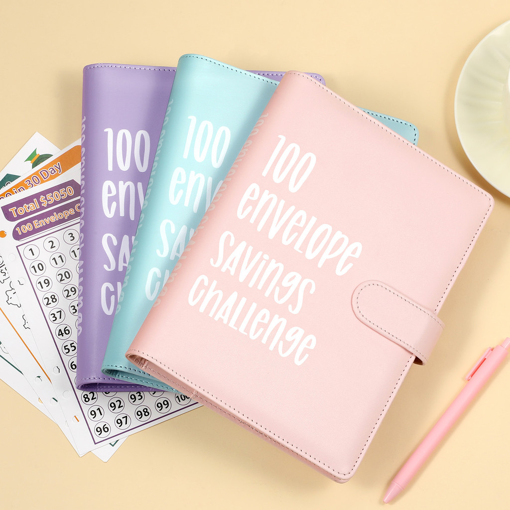 

Ready-100 Day Couple Challenge Savings Book A5 Binder Notebook Loose Leaf Savings Book Gifts
