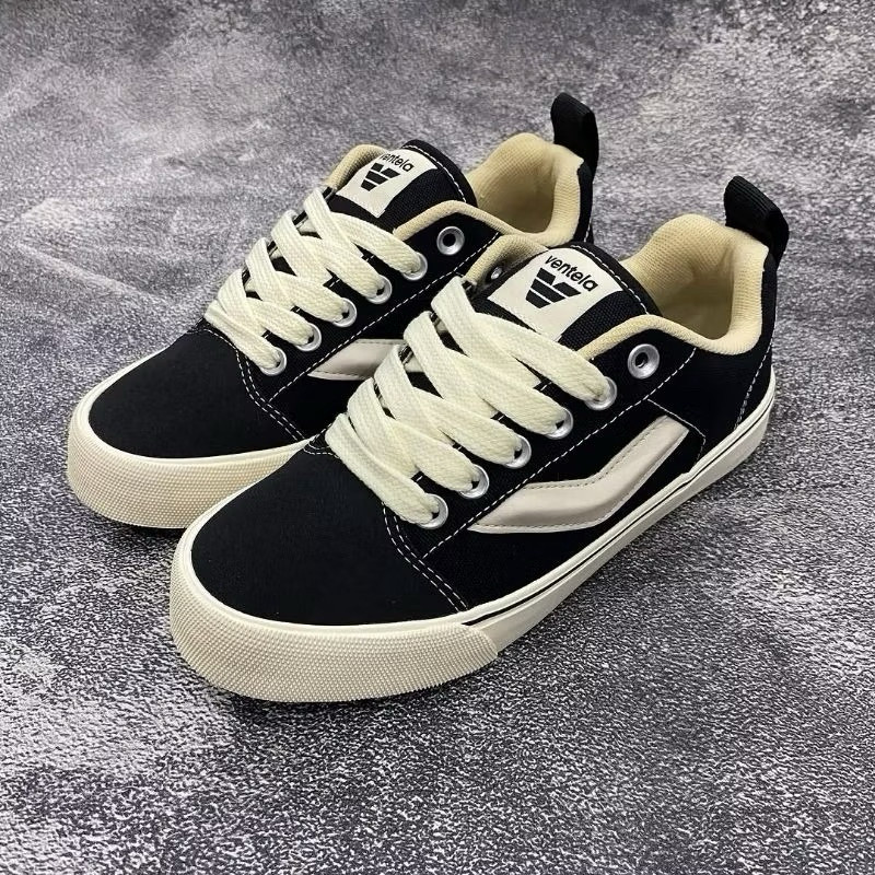 Sepatu Ventela FatBoy gendut terbaru / Sepatu Ventela Fatboy tali gemuk pendek hitam putih