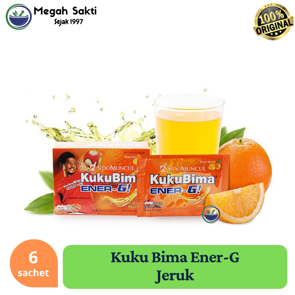 

Megah Sakti - Kuku Bima Ener-G Vit C1000 Jeruk 6's - Minuman Berenergi Vitamin Rasa Jeruk / Orange