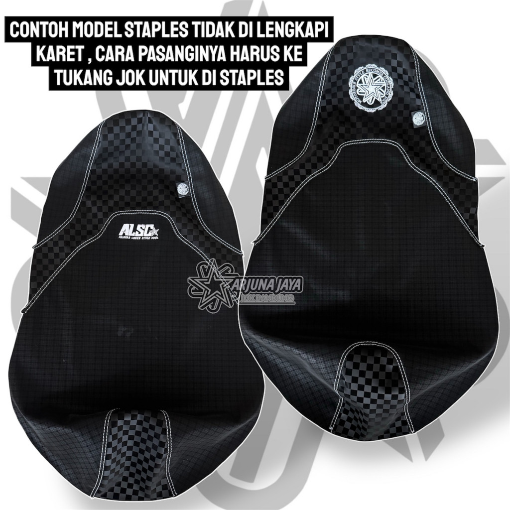 LUNDONGSHOP SARUNG DAN KULIT JOK MOTOR ARJUNA V2 DAN MODE V3 BORDIR BAHAN KOTAK CATUR X CATUR SALUR 