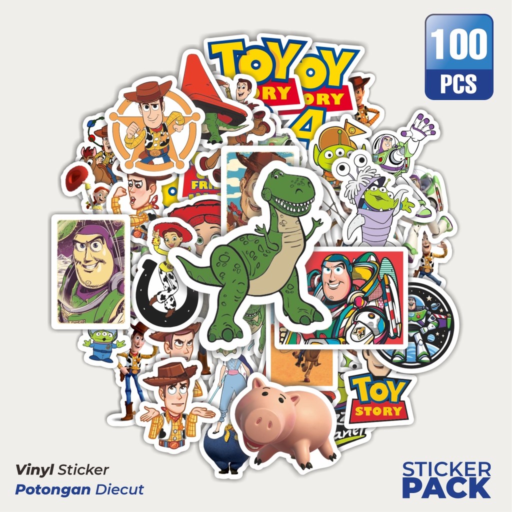 

Super Hemat! 100 PCS Stiker Disney Series Toy Story Karakter Mix 2 Waterproof Aesthetic- Untuk Laptop, Motor, dan Helm - Paper Stationery Pack