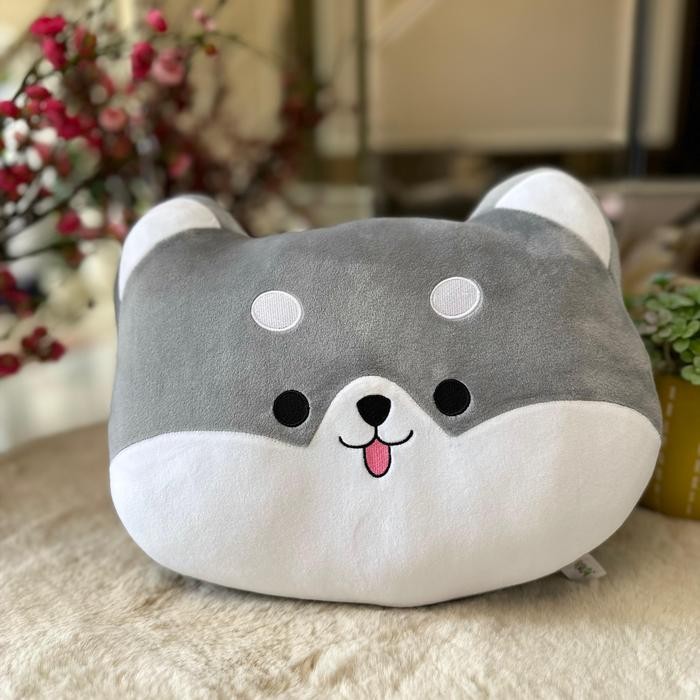 Boneka Bantal Husky Shiba Lucu Premium Terbaru - Husky Grey New