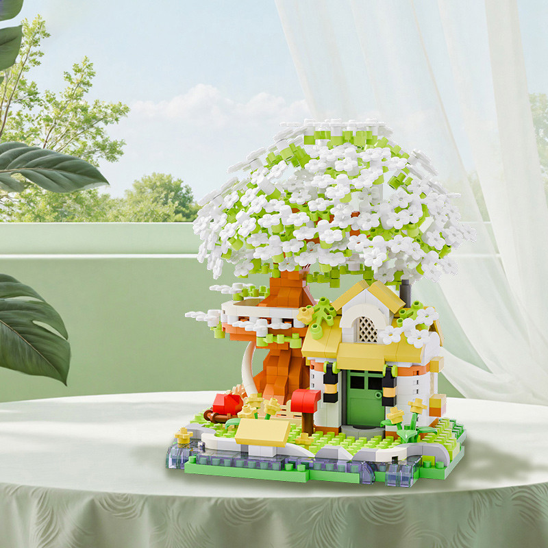 Mainan Bricks Sakura Rumah Pohon Bricks Flower Hadiah Hari Anak-Anak