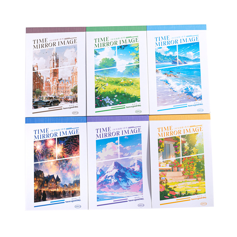 

6packs/Lot Time mirror series retro paper message paper memo pad