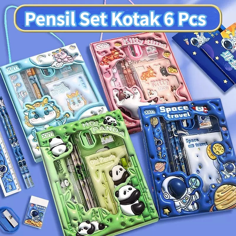 

Pensil Set Kotak 6 Pcs Alat Tulis Sekolah Anak Berkarakter Lucu - Perlengkapan Belajar Terbaik untuk Tahun Ajaran Baru