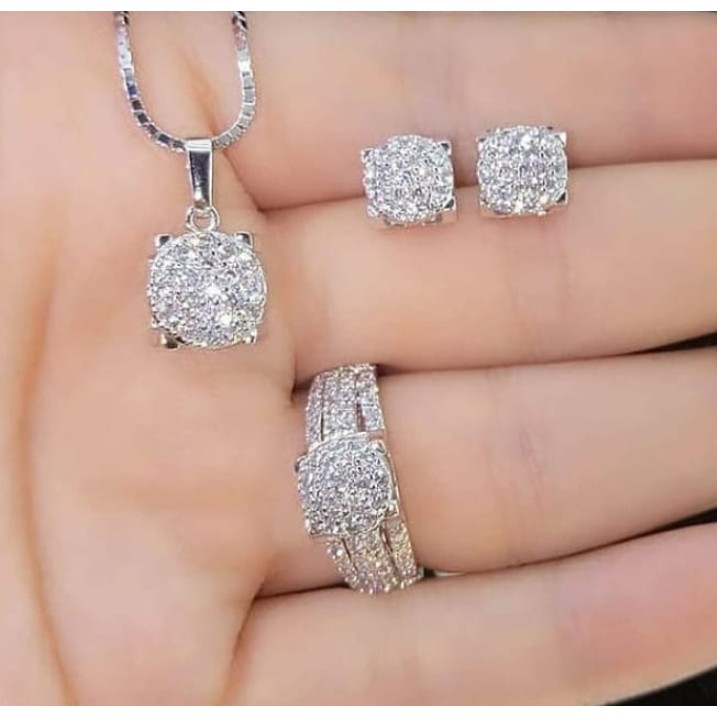 Set Emas Putih asli full mata 5gram Kadar 700 Ada Surat