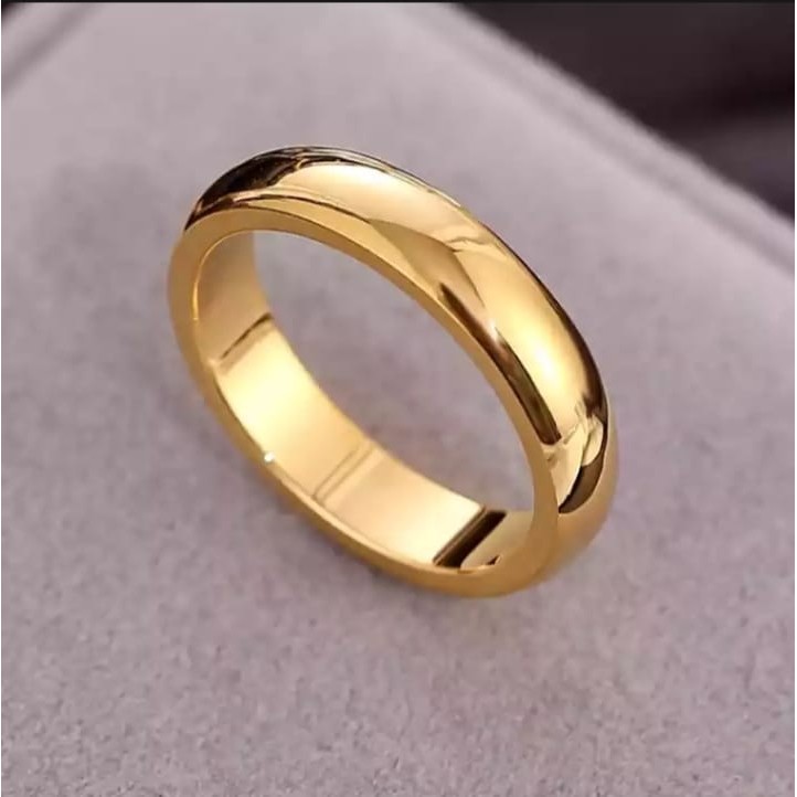 Cincin Wanita Polos Berat 5gram Anti Karat Warna Emas 24k Terlaris Ada Surat