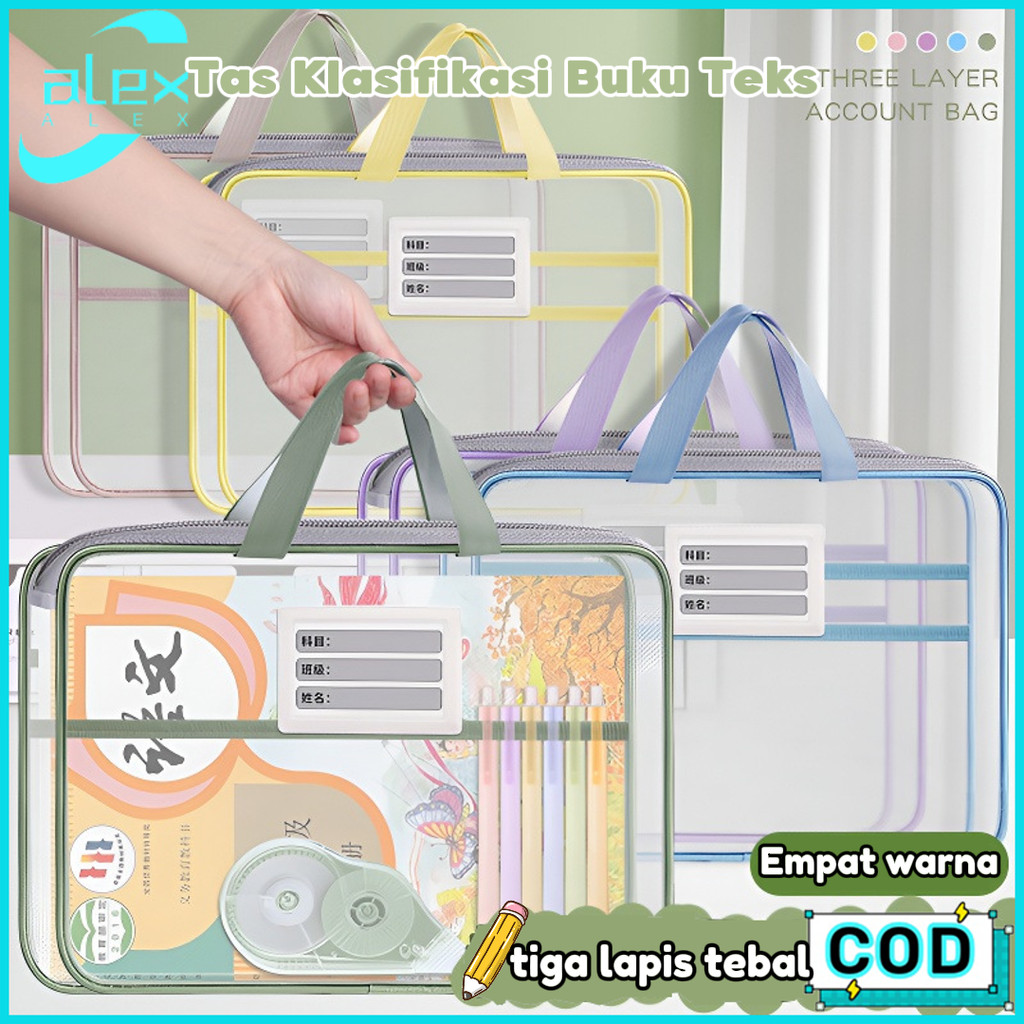 Tas Dokumen Akun Klasifikasi Berbentuk L Document Bag Transparan 3 Lapis Tas Kertas Tes Bimbingan Ja
