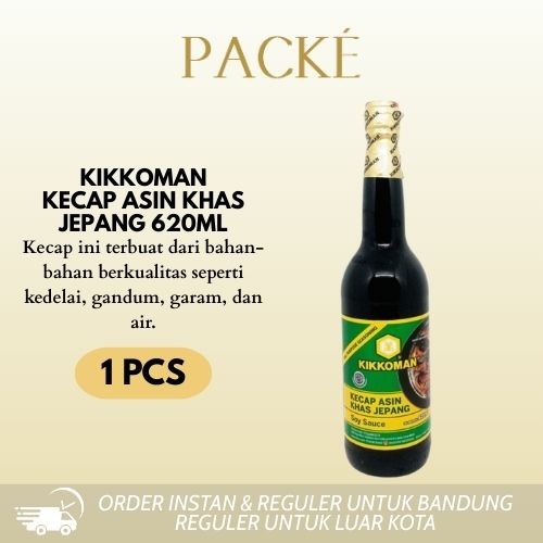 

Kikkoman Kecap Asin Khas Jepang Halal Soy Sauce / Saus Kemasan 620ml