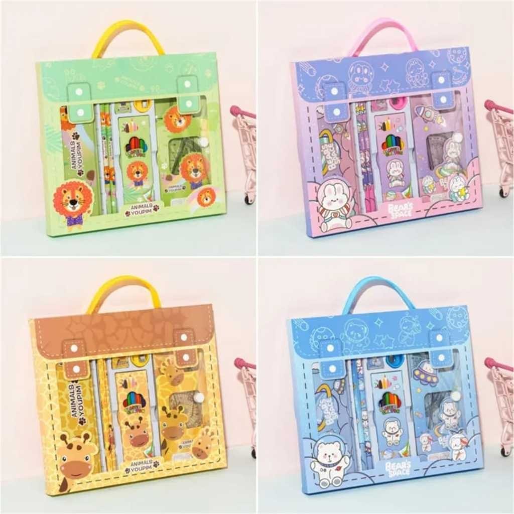 

SSG49 Alat Tulis Set 7in1 Stationary Karakter YC 9938 Kuromi Capybara/Penggaris Set/Pensil BoxCrayon