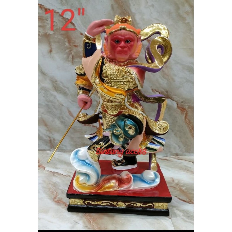 patung dewa kera sakti - berdiri - 12inch- kayu - sb -mt