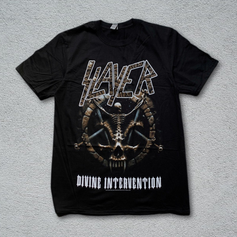 T-Shirt Slayer - Divine Intervention 2014 Bahan Cotton Combed 24s Tebal