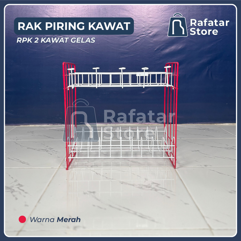 Murmer_Asix Rak Piring Susun 2 Kawat // Rpk 2 Kawat Gelas // Rak Piring Mini Wastafel Susun 2 // Rak