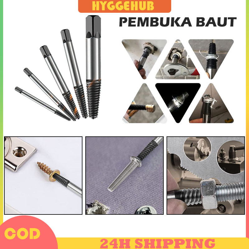 Alat Pembuka Baut Patah/Screw Extractor/Screw Extractor Balik Set Pembuka Baut Patah