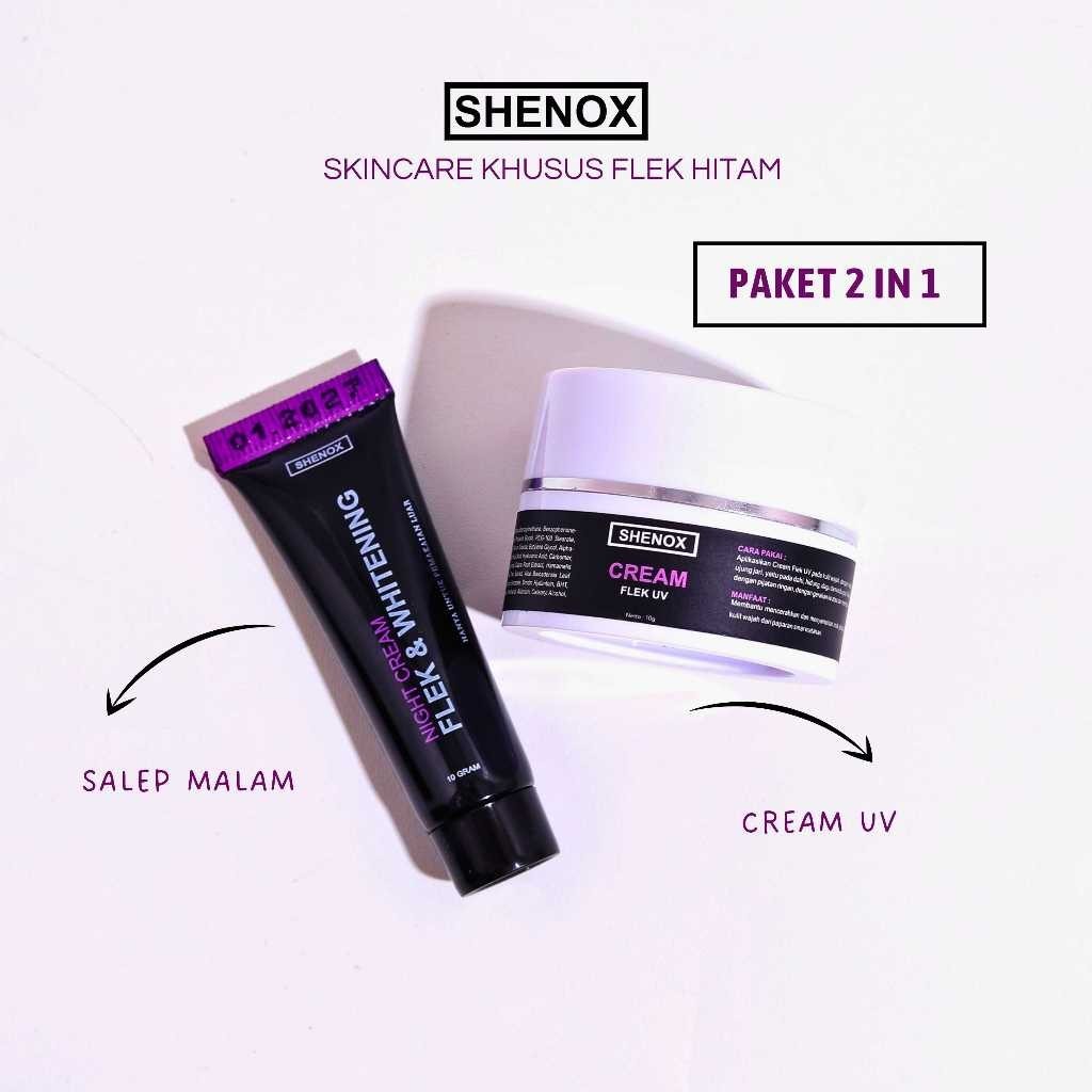 Paket 2 In 1 Shenox Skincare Cream Dan Salep Flek Whitening Penghilang Flek Hitam Membandel Menahun