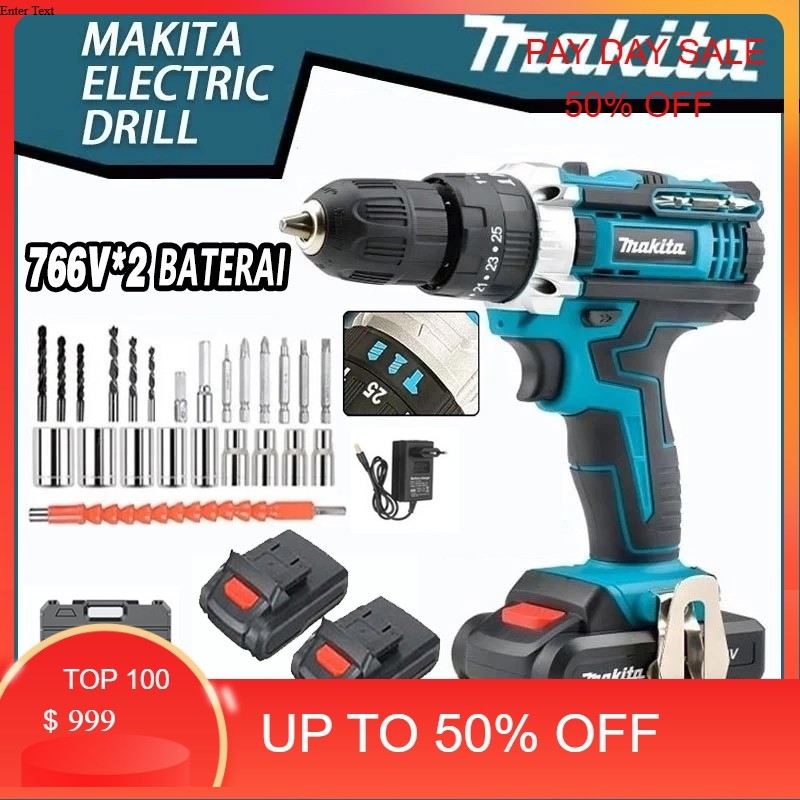 MAKITA 766V Mesin Bor Bor Baterai Bor Listrik Bor Tanpa kabel Mesin Cordless Screwdriver Murah Bor I