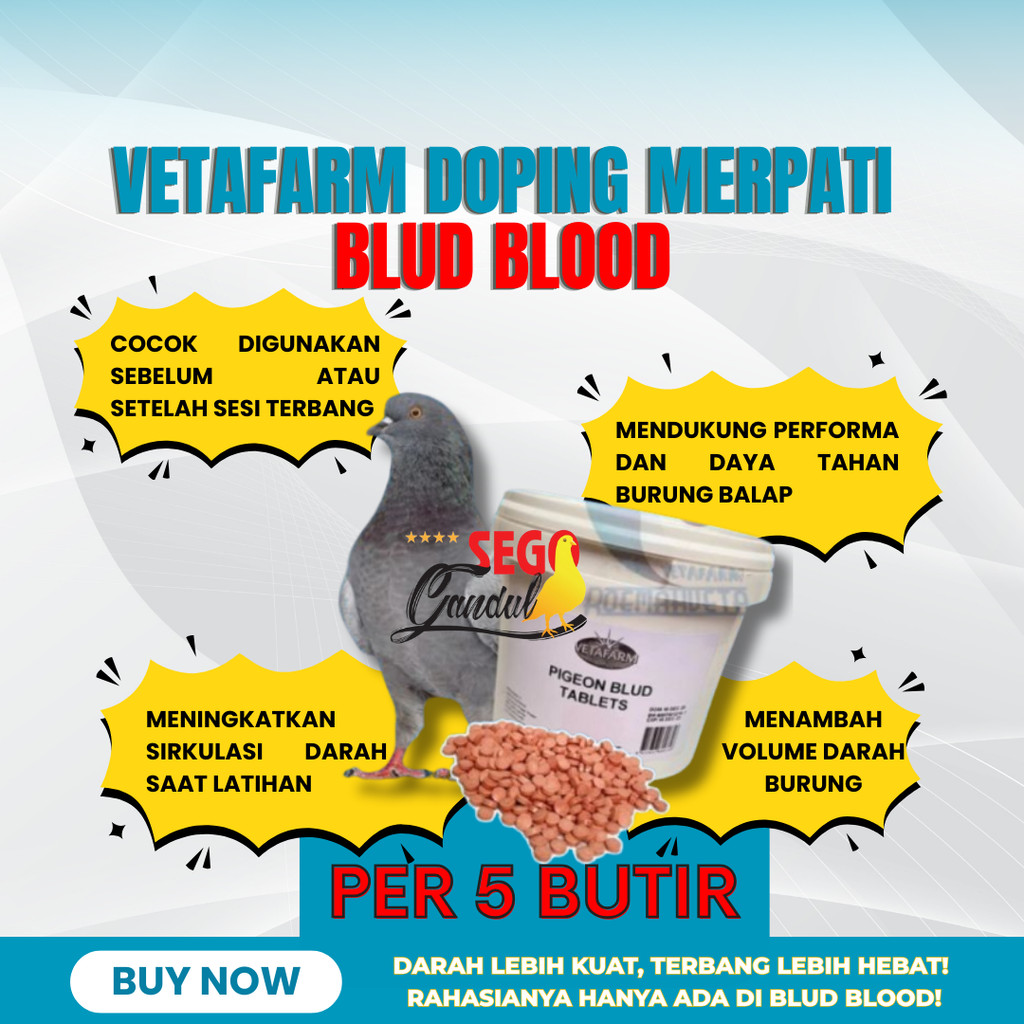 Vetafarm Doping Merpati Blud Blood isi 5 butir