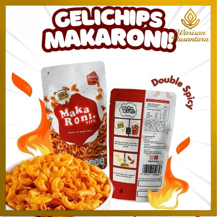 

Makaroni Pipa Double Spicy Snack Cemilan Pedas Kekinian | Geli Chips