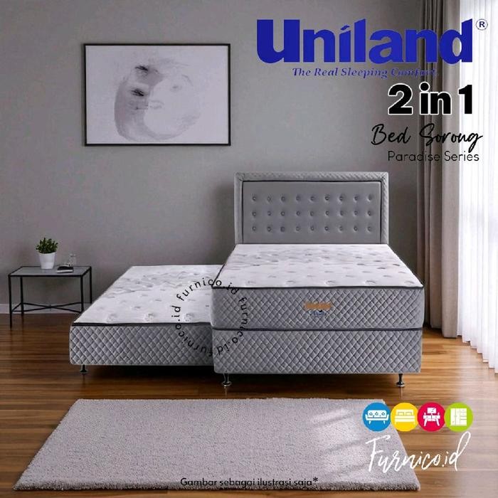 Kasur Springbed 2in1 Uniland  90x200 Spring Bed 2 in 1 Sorong Bisa ditarik | BANDUNG - Hazel Choco