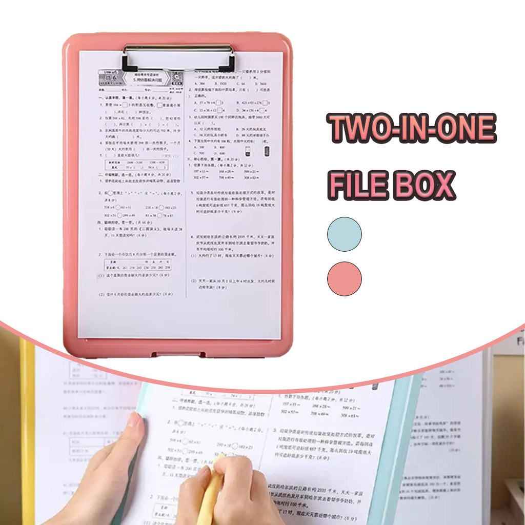 

【1PC】 clipboard a4 Desain anti selip pada gesper untuk kemudahan penggunaan PAPAN KLIP UJIAN 2in1