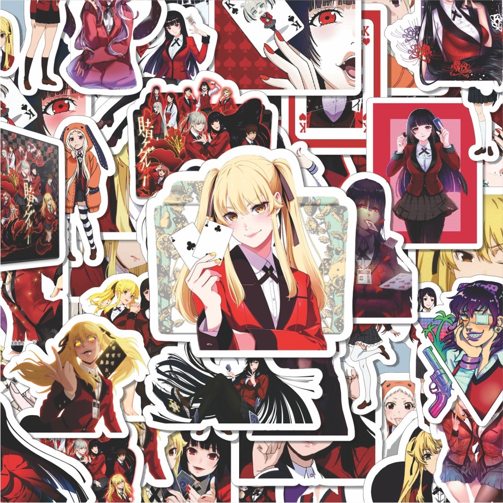 

100PCS Lucu Stiker Anime Series Kakegurui Karakter Mix Stiker Aesthetic Stiker Anti Air Stikers Berperekat Waterproof sticker decal buat Motor Helm Buku Journal Koper Casing HP Laptop Botol Minum Hadiah anak
