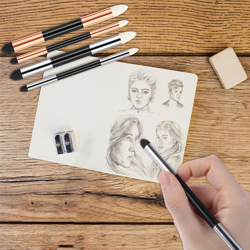 

12Pcs Blending Stumps Drawing Tools Double Headed Artist Blending Sponge Pen Paper Art Blenders Sketch Drawing Tools