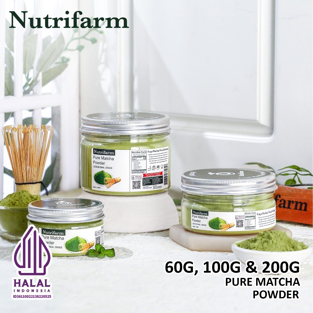 

Nutrifarm Pure Matcha Powder Ceremonial Grade / Bubuk Matcha Murni 100 % / Original Japan