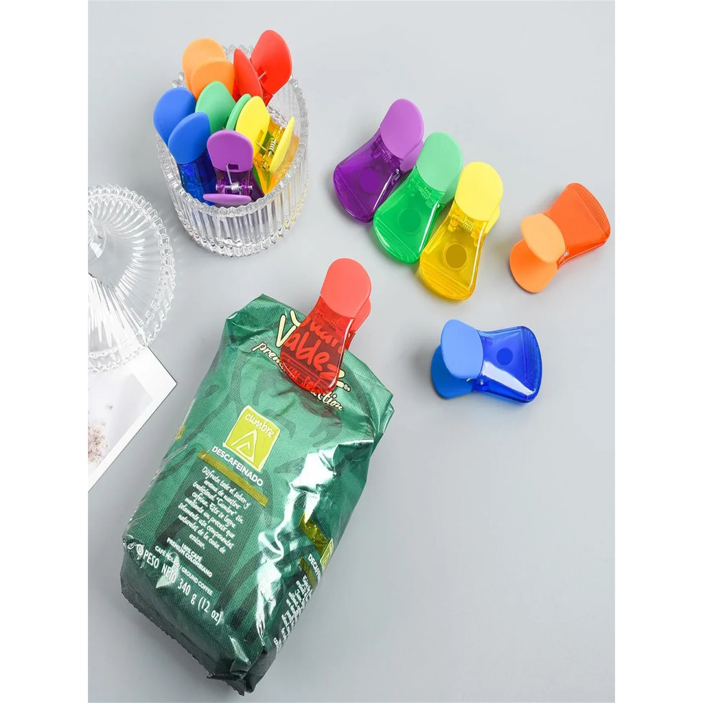 

6Pcs Food Bag Clips! Colorful Refrigerator Magnetic Sealing Clips for snacks, chips & food bags. Airtight kitchen storage clips