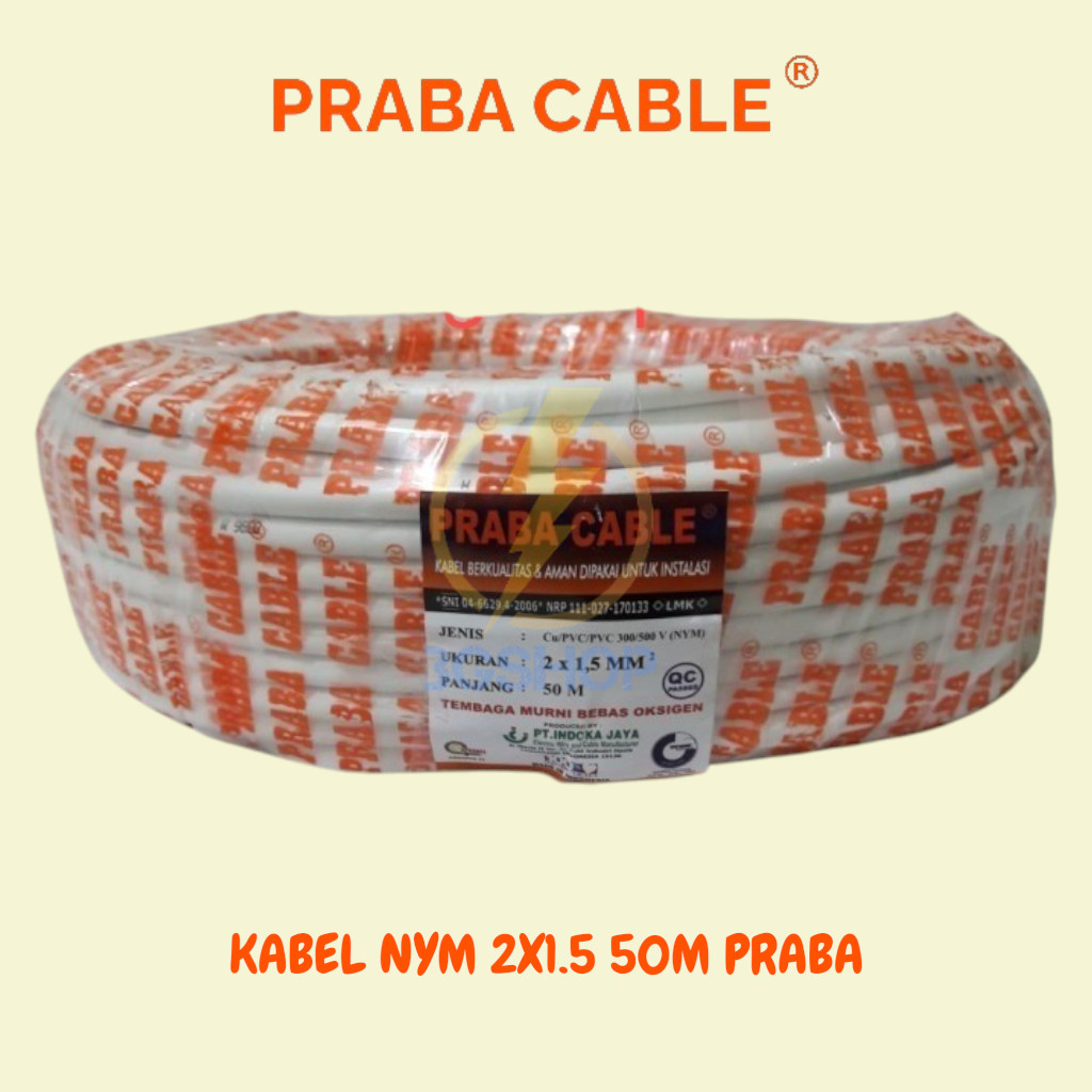 KABEL TUNGGAL NYM 2X1.5 50M PRABA