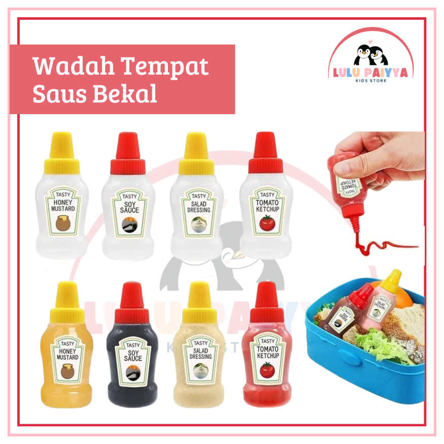 LULU PAIYYA | PB20 Botol Saus Bento / Botol Saos Tomat Sambal Anak / Wadah Tempat Saus Bekal / Garpu