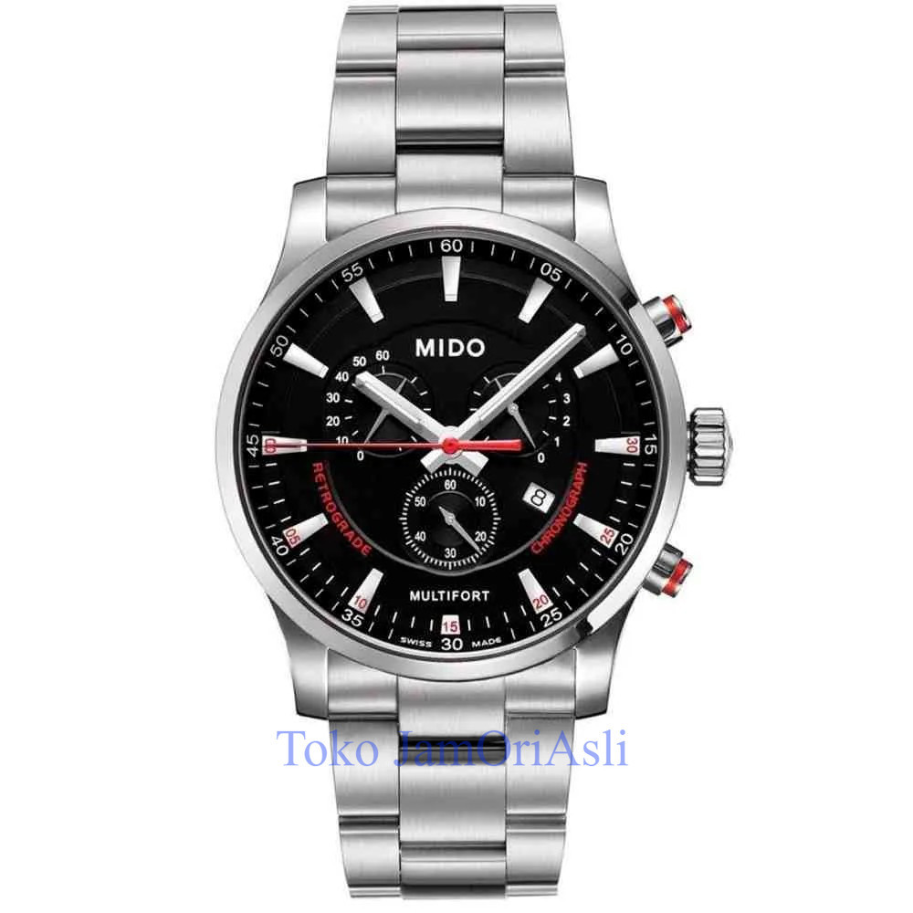 Promo Original MIDO M005.417.11.051.00 Multifort - Jam Tangan Pria Chronograph Silver Swiss Made Gar