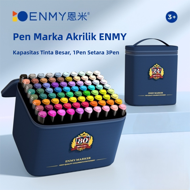 

ENMY Spidol Akrilik Marker Set 48/80 Warna Profesional untuk Mewarnai Kain Kertas, Perlengkapan Sekolah dan Art Drawing