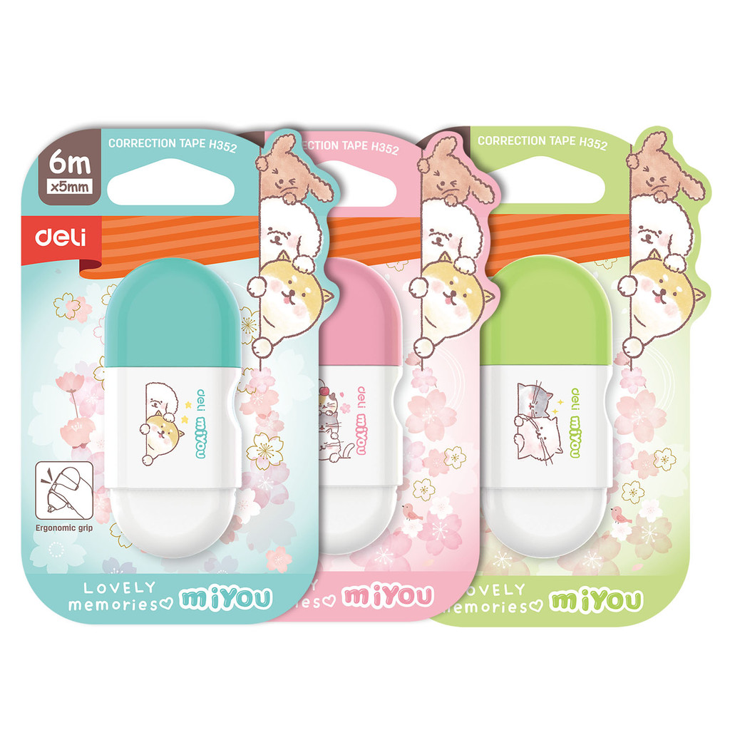 

Deli | Tip Ex Kertas (Correction Tape) Miyou | 6 Meter & 8 Meter | EH35X