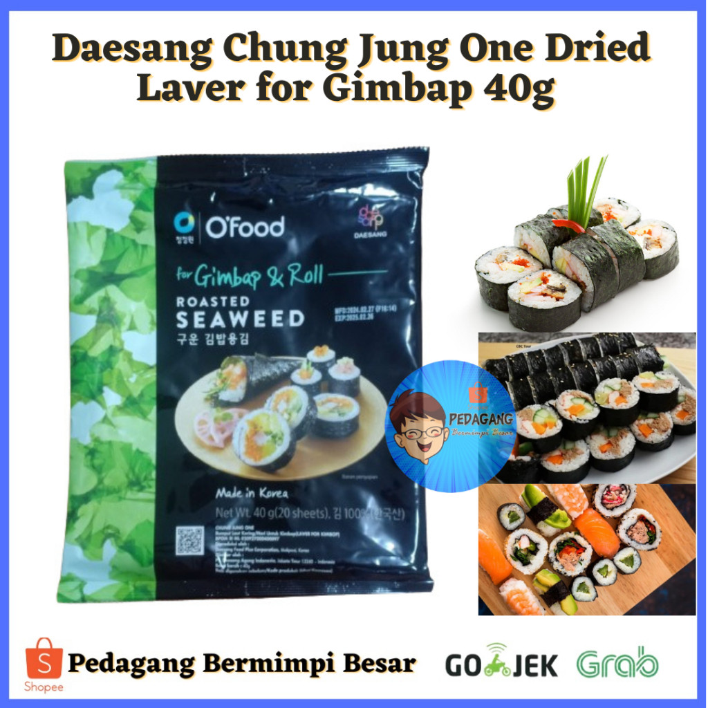 

Daesang Chung Jung One Dried Laver for Gimbap 40g | Rumput Laut Gimbap