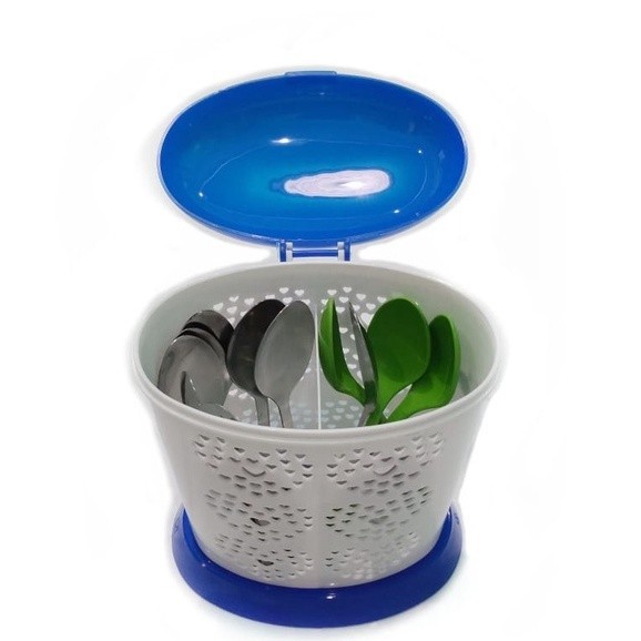 Tempat Sendok Tertutup / Tempat Sendok / Garpu Plastik Dengan Tutup / Tempat Sendok Garpu / Tempat S