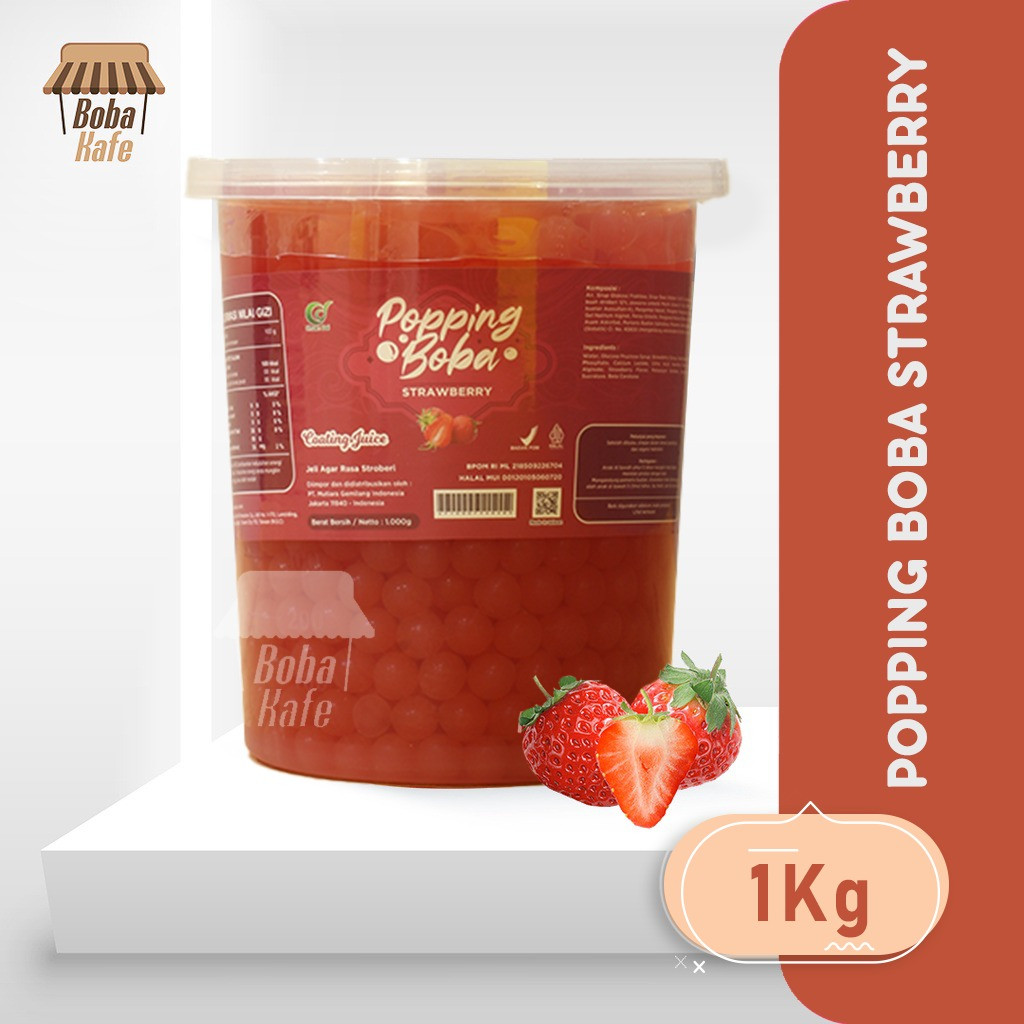 

Popping Boba @1kg / Popping Boba Meletus / Poping Boba Meletus / Popping Boba Strawberry,Mango,Lychee / Coating Juice Import Taiwan 1000gr