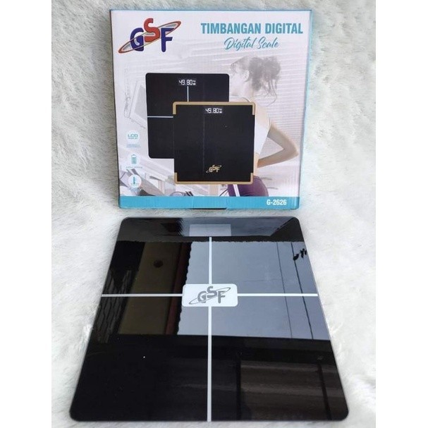 @ TIMBANGAN BADAN DIGITAL GSF POLOS HITAM - TIMBANGAN BERAT BADAN