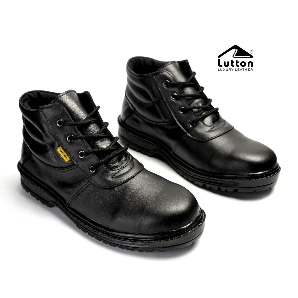 Lutton Sepatu Safety boot ujung besa bahan kulit asli - T-cross Gen dua