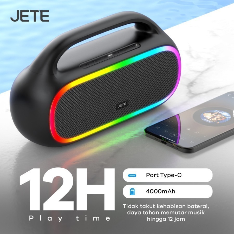 SPEAKER BLUETOOTH JETE S8 PRO SERIES (RGB, 50W) STOK TERBATASSS....